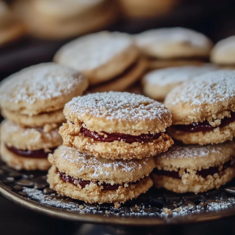 Leckere Streuselplätzchen mit Marmeladenfüllung