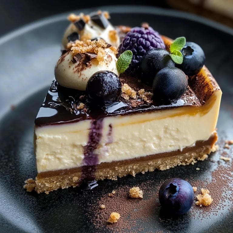 Weißer Schokoladen-Blaubeer-Cheesecake