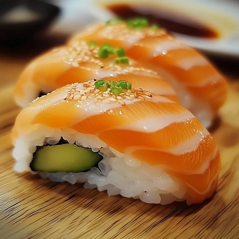 Tasty Smoked Salmon Nigiri