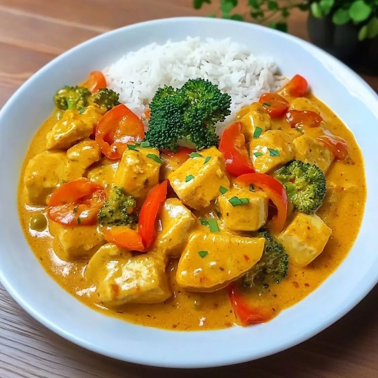 Schnelles Hähnchencurry mit Reis
