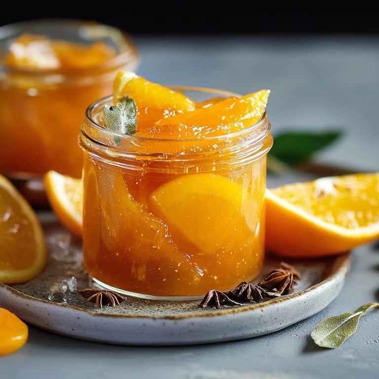 Orangenmarmelade mit Äpfeln und Zimt