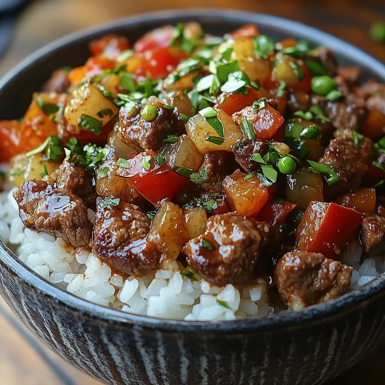 Tazones de Arroz con Carne y Pimientos: La Última Receta Increíble