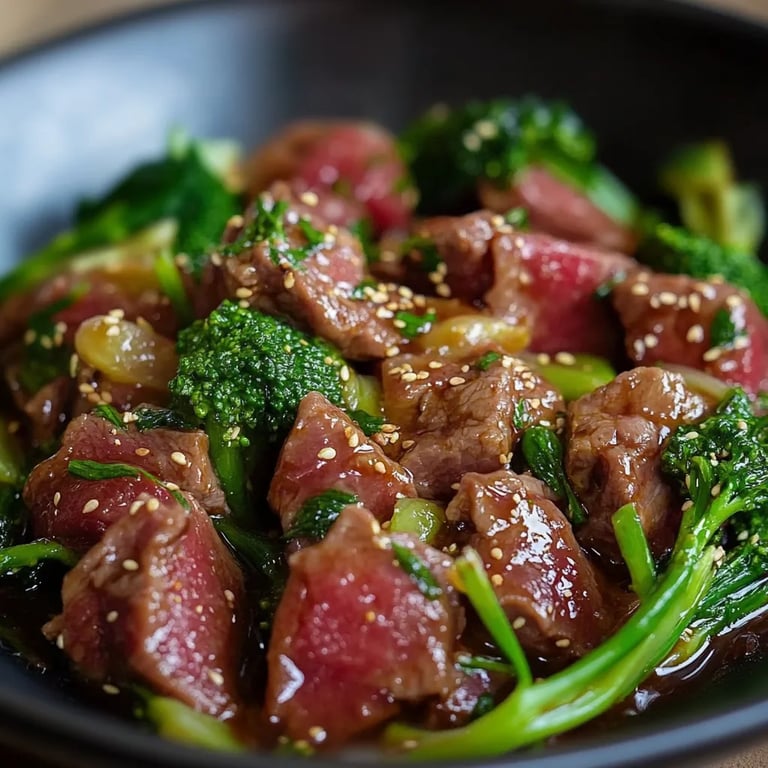 Rindfleisch und Brokkoli