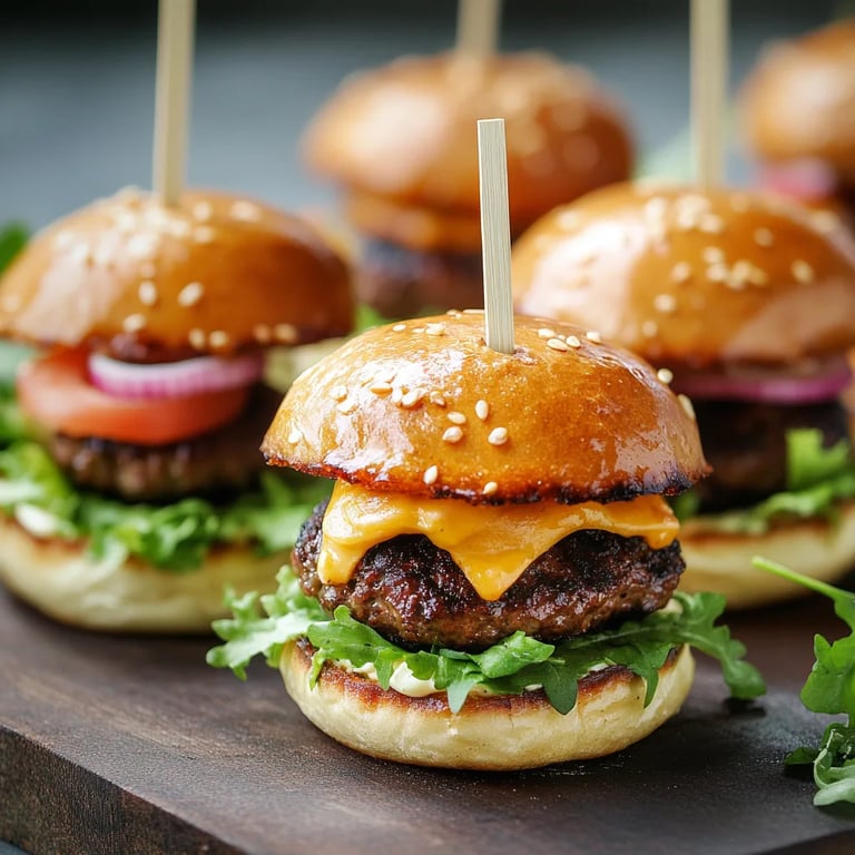 Mini Cheese Burgers with Homemade Potato Buns