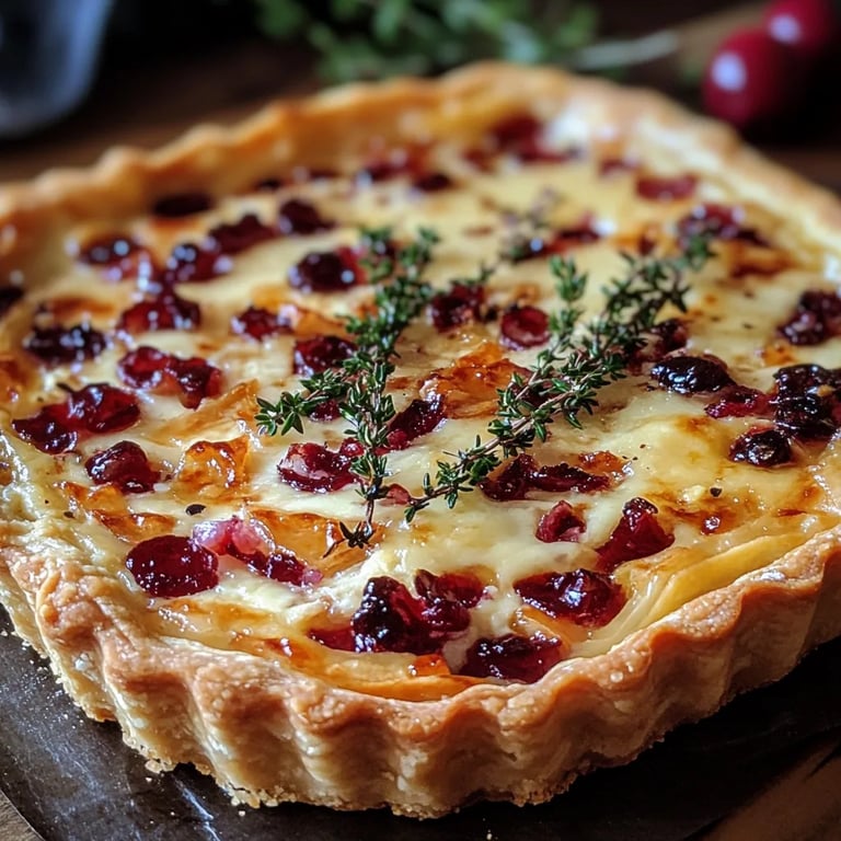 Cranberry Brie Tart with Pancetta & Thyme
