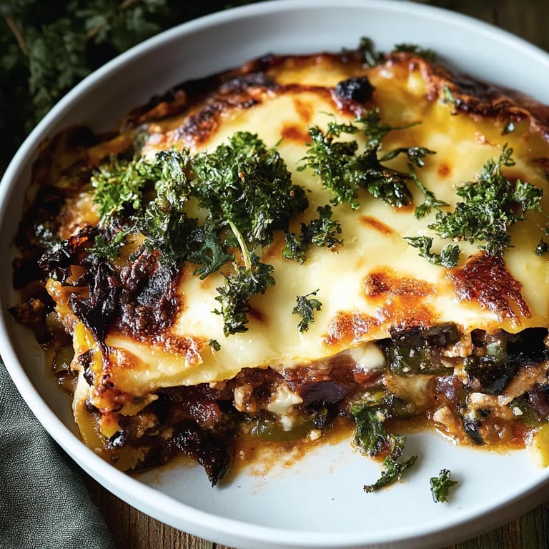 Linsen-Grünkohl-Moussaka