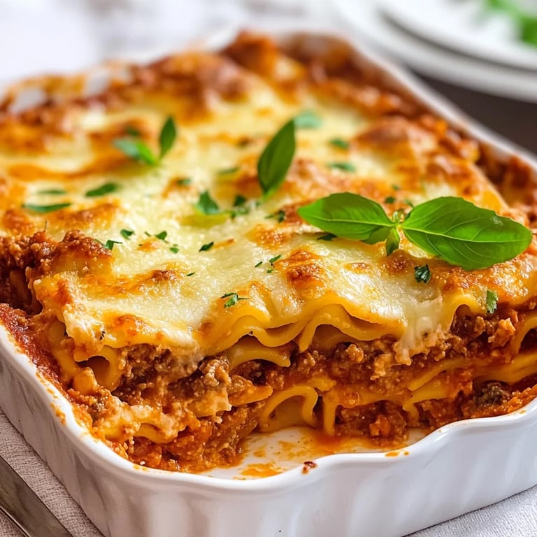 Klassische Lasagne Bolognese mit Bechamelsoße