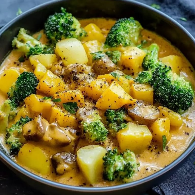 Bunte Gemüsepfanne mit Brokkoli & Kartoffeln