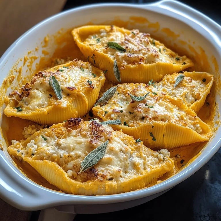 Creamy Pumpkin Ricotta Stuffed Shells