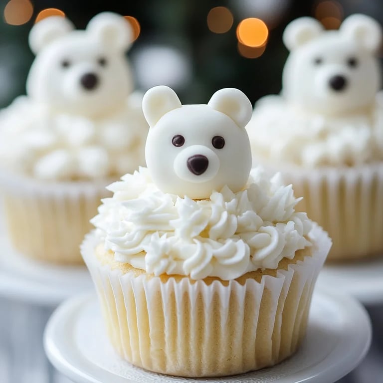 Christmas Polar White Bear Cupcakes