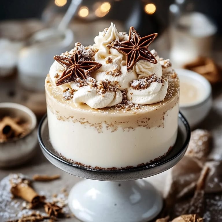 Weiße Lebkuchen-Mousse mit weißer Schokolade