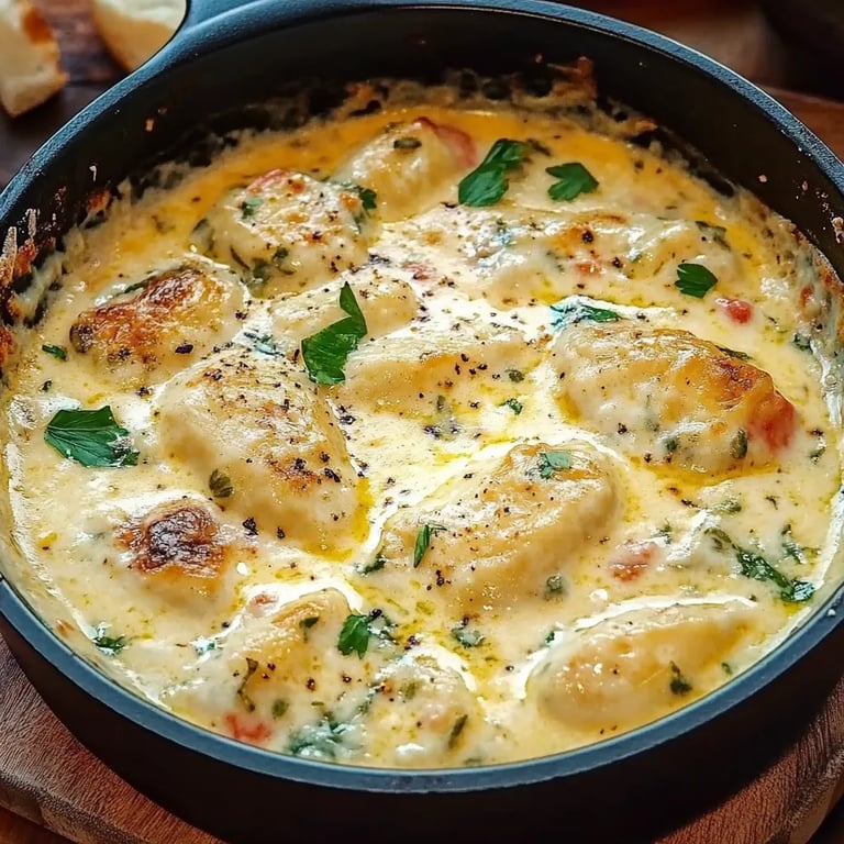 Zartes Hähnchen in cremiger Frischkäse-Parmesan-Soße