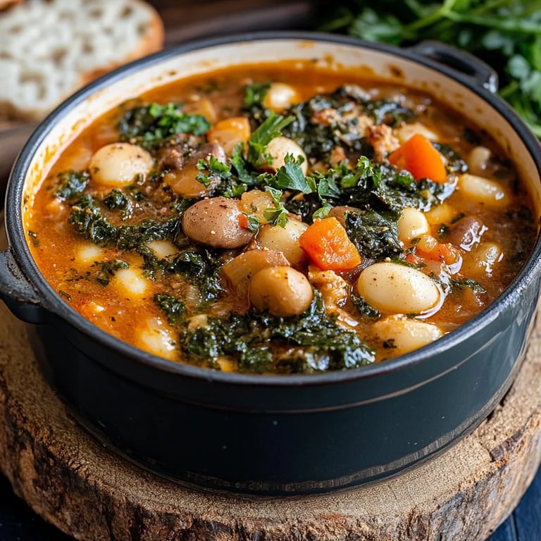 Ribollita: Toskanischer Bohneneintopf mit Grünkohl
