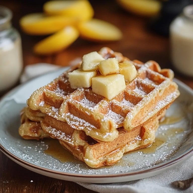 Haferlocken Apfelmus Waffeln