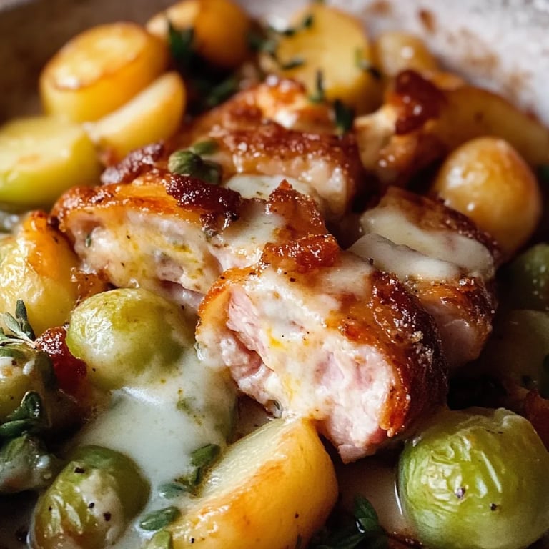 Herbstliches Rosenkohl Kartoffel Blech