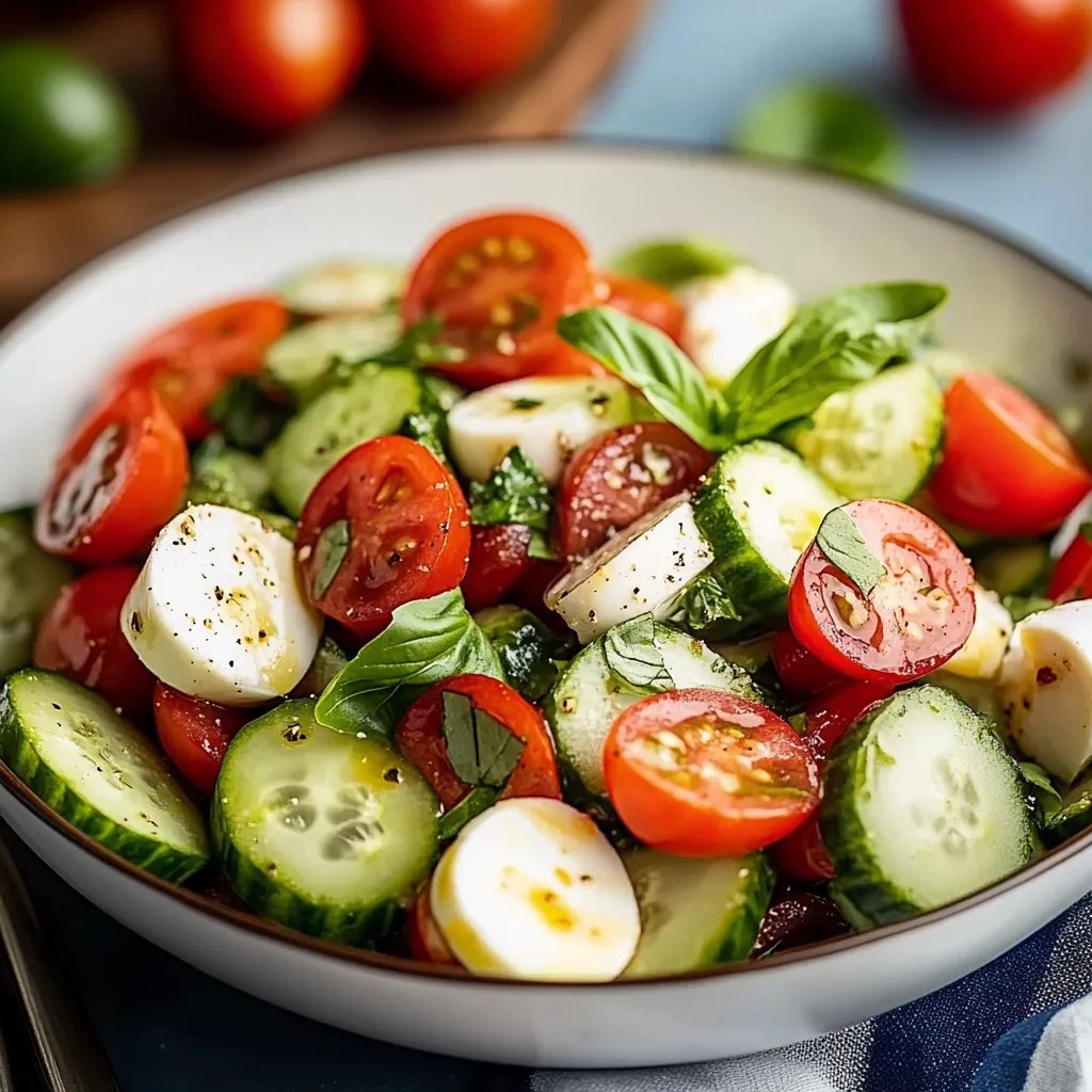 Easy Cucumber Caprese Salad