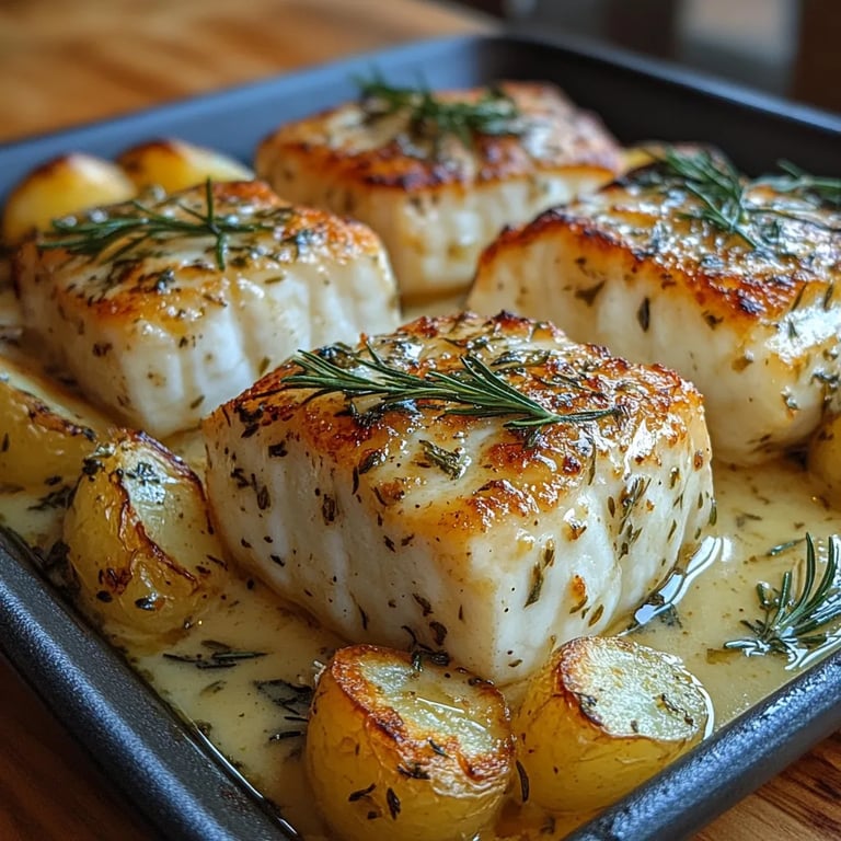 Kabeljau mit Rosmarin-Sahnesauce und Kartoffeln: Ein Unglaubliches Ultimatives Rezept