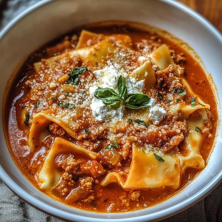Spicy but Comforting Lasagna Soup for Chilly Nights