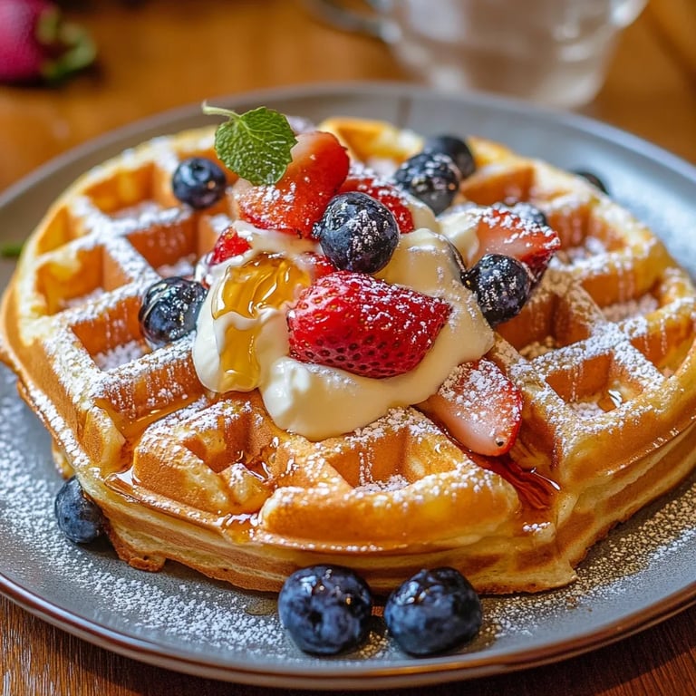 Waffeln mit Joghurt