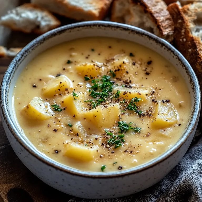 Cheddar Garlic Herb Potato Soup