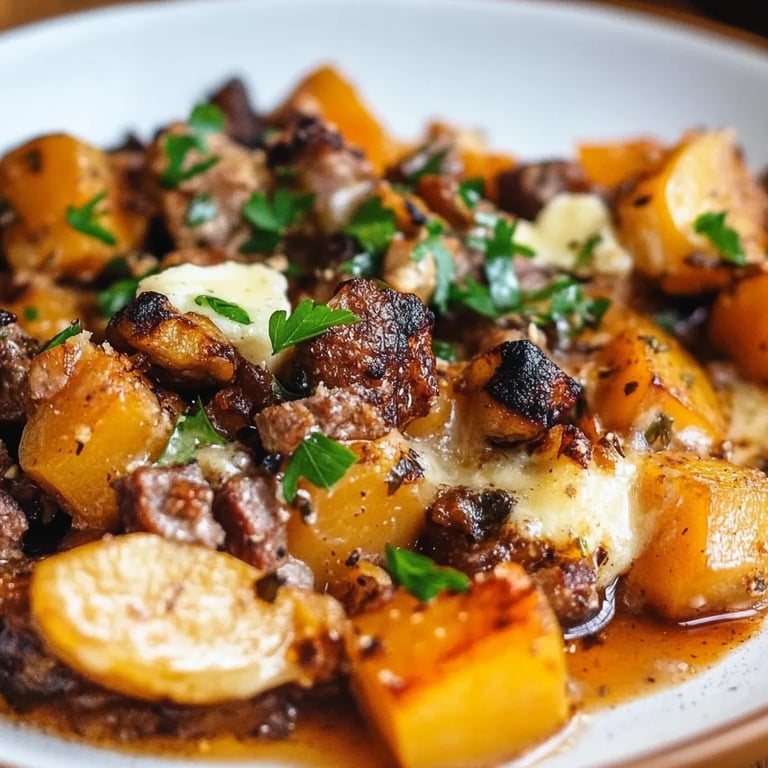 Süßkartoffel-Hackfleisch-Auflauf mit Feta