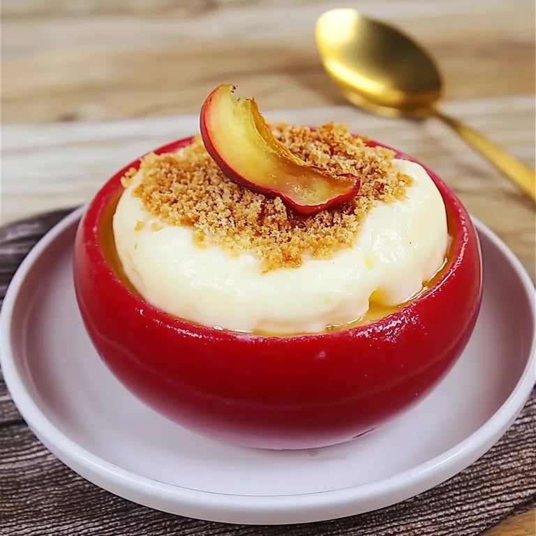 Warmer Käsekuchen im Bratapfel