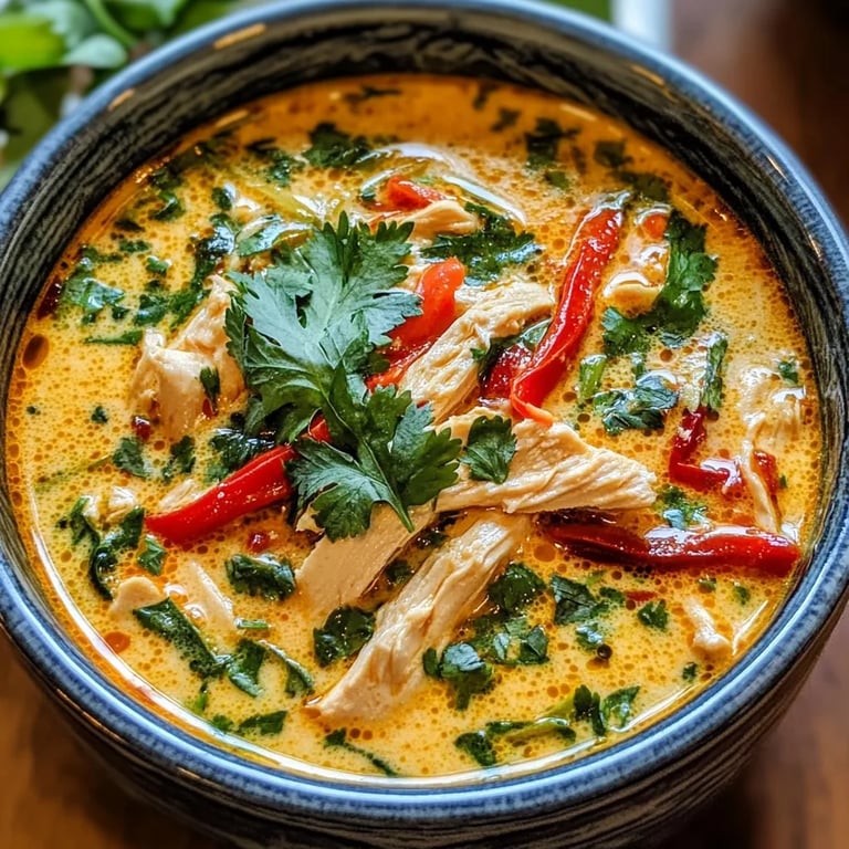 Crockpot Thai Coconut Chicken Soup