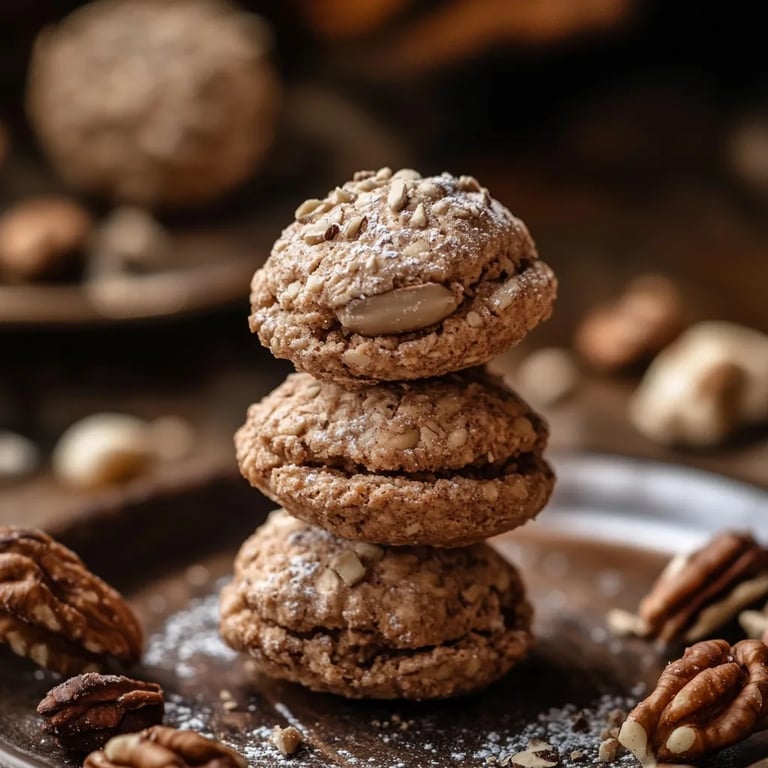 Walnussmakronen saftig