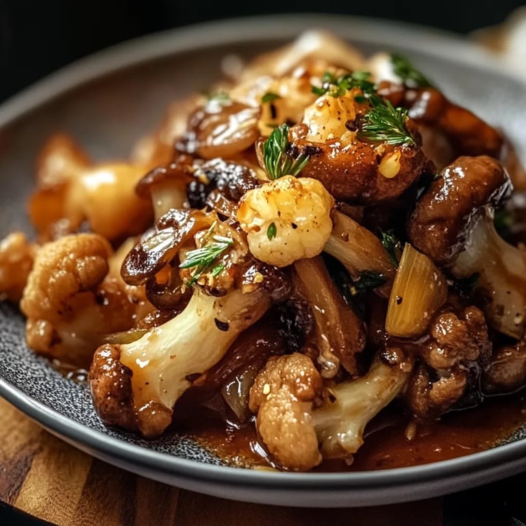 Süß-scharf gebackener Blumenkohl