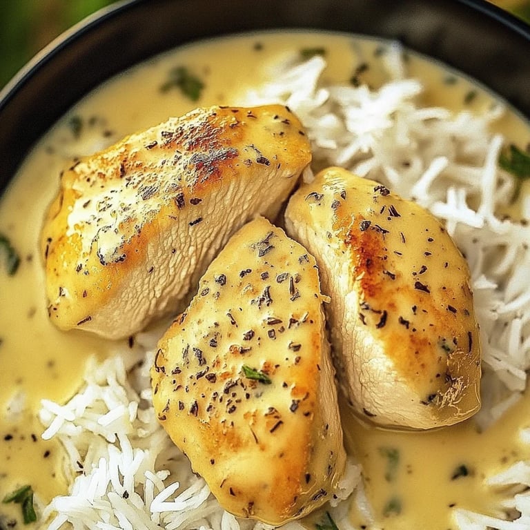 Cremige Honig-Senf-Hähnchenpfanne mit Sahne