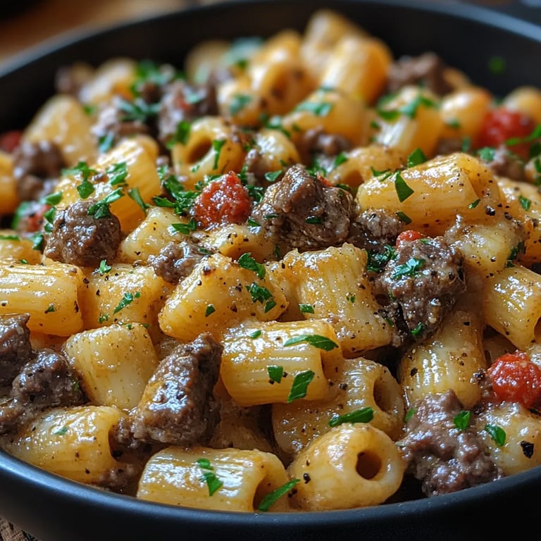 Magia Cremosa de Carne y Pasta en una Sola Olla: Una Increíble Receta Definitiva