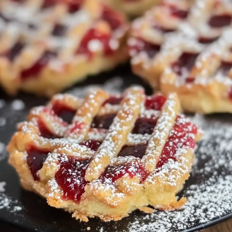 Schnelle Linzer Streifen mit Johannisbeermarmelade