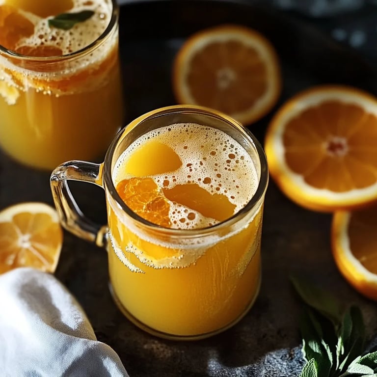 Winterpunsch mit Zimt, Apfelsaft und Orangensaft
