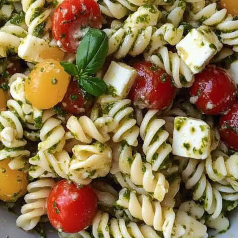 Pesto Pasta Salad mit Tomaten & Mozzarella!