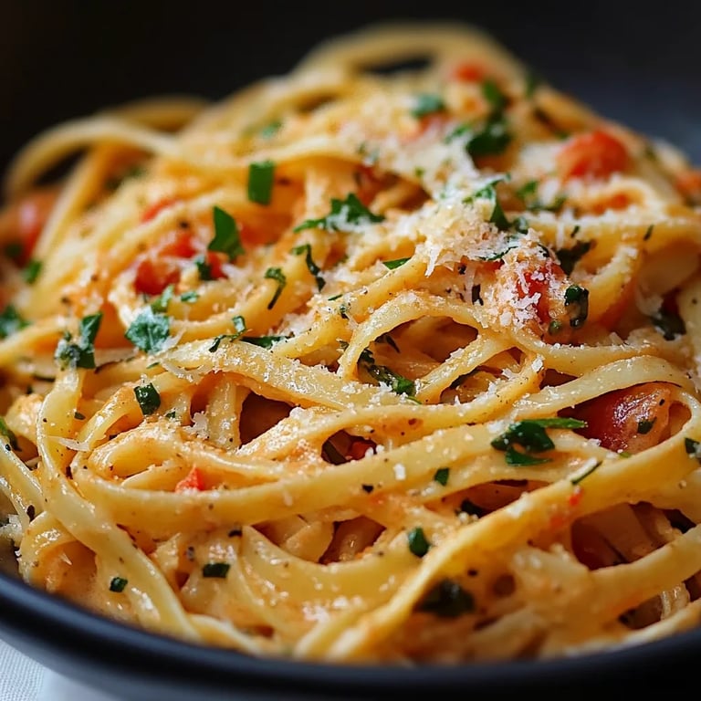 Cremige Pasta mit getrockneten Tomaten