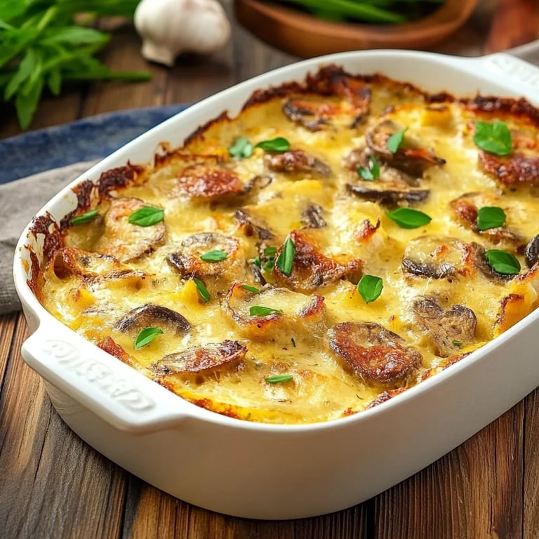 Schnitzel-Gratin mit Curry und Champignons