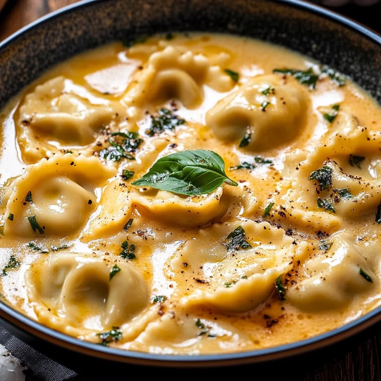 Creamy Tuscan Ravioli Soup