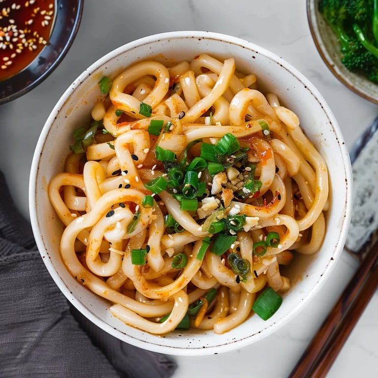 Vegan Garlic Udon Noodles