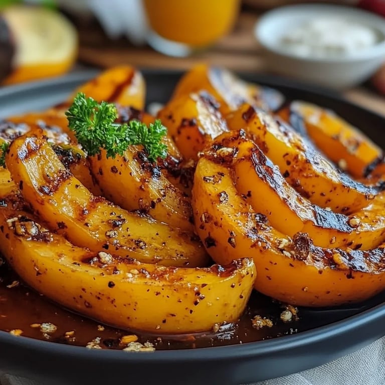 Gegrillter Kürbis mit Ahornsirup