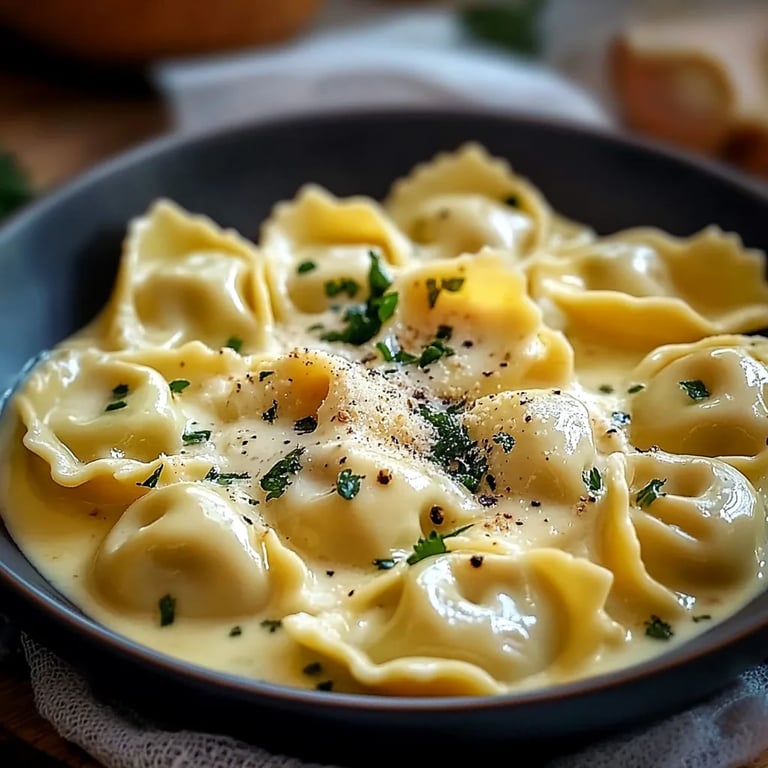 Tortellini-Auflauf mit Käsesoße