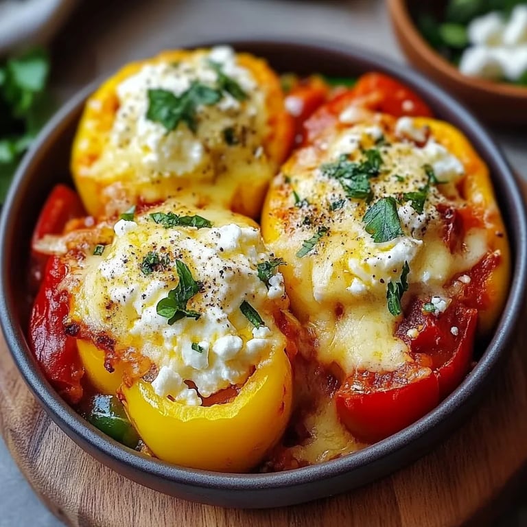 Gefüllte Paprika mit Reis und Feta