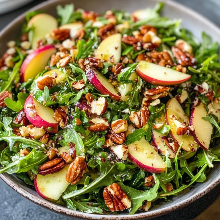 Apple Arugula Salad with Maple Pecans