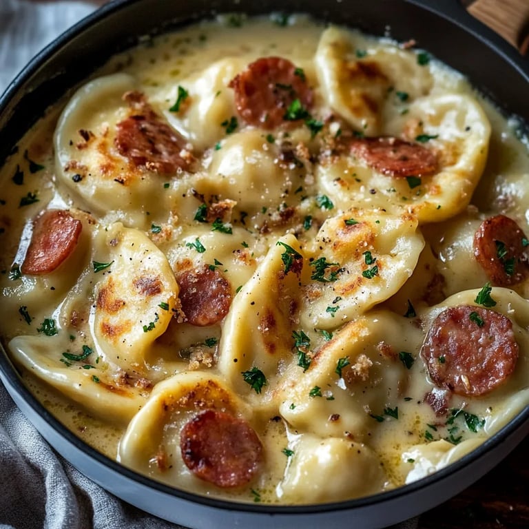 Crockpot Pierogi Casserole With Kielbasa