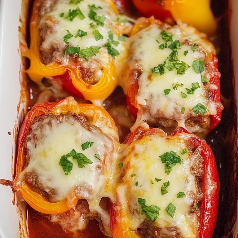 Gefüllte Paprika mit Hackfleisch - ohne Reis