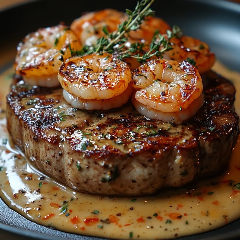 Filet Mignon avec Sauce Crémeuse aux Crevettes et Homard : Une Recette Incroyable Ultime