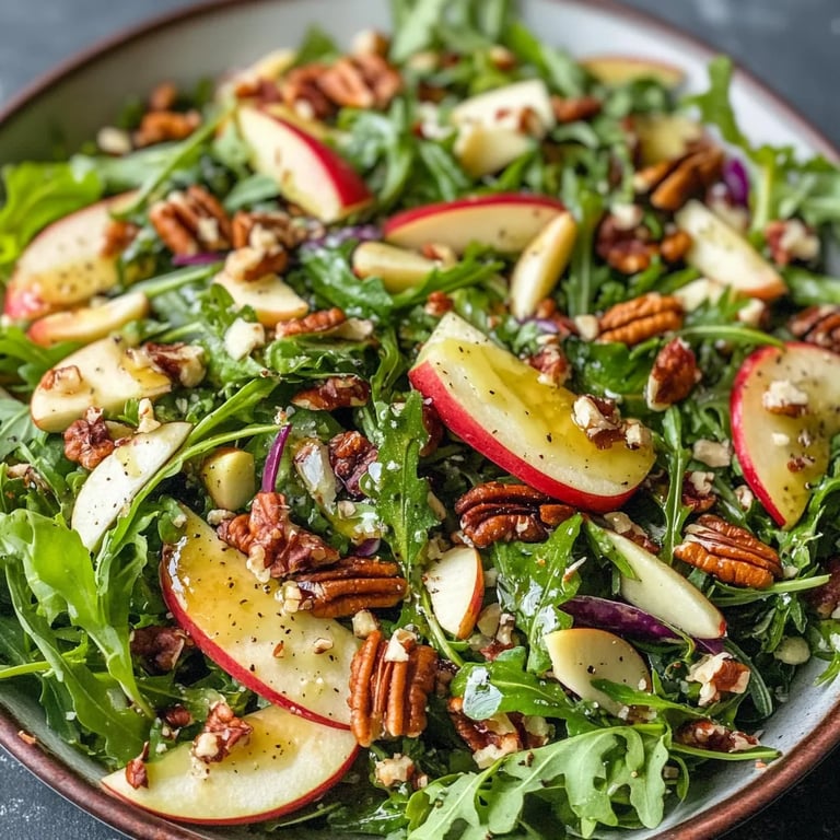 Apple Arugula Salad w/ Maple Pecans