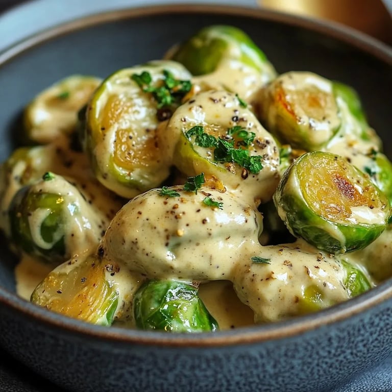 Rosenkohl in Frischkäse-Senfsauce