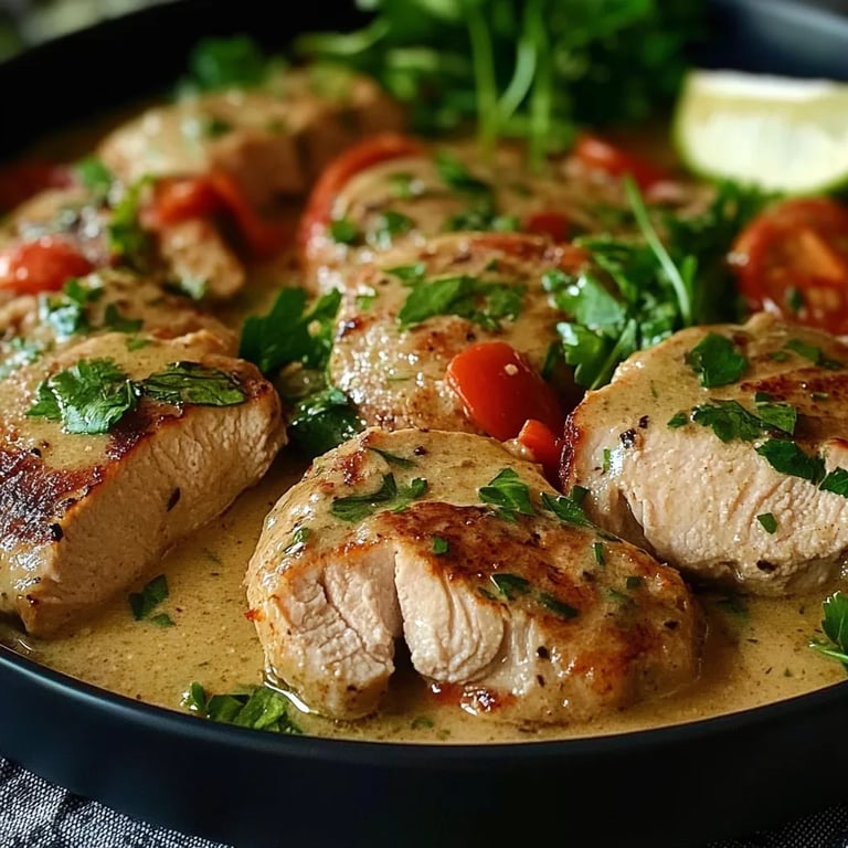 Schnitzelstreifen in Senfsahnesoße