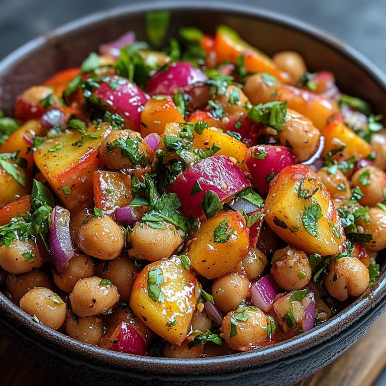 Ensalada de Garbanzos y Durazno con Aderezo de Miel y Lima: Una Increíble Receta Esencial