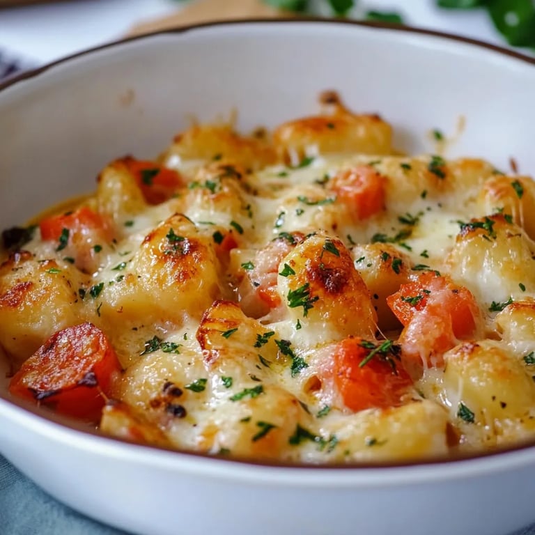 Gnocchi Kürbis Auflauf mit Lauch